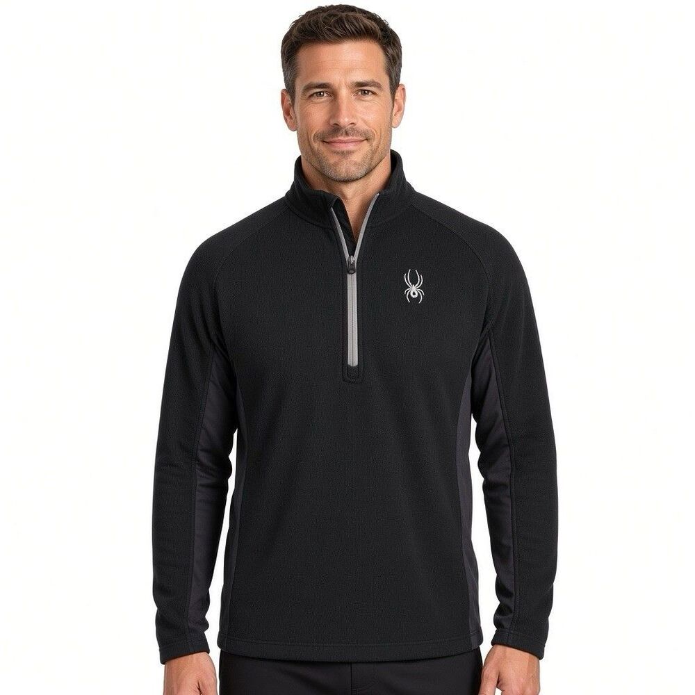 Spider Outbound Core Sweater 1/4 Zip Jacket Black Outdoor Men’s Large Pullover